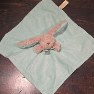 Kelly Baby Mint Green Bunny Lovey Security Blanket Plush Rattle